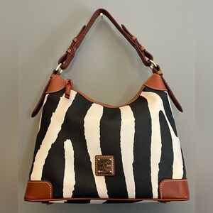 Dooney & Bourke Leather Zebra Print Hobo Shoulder/Handbag